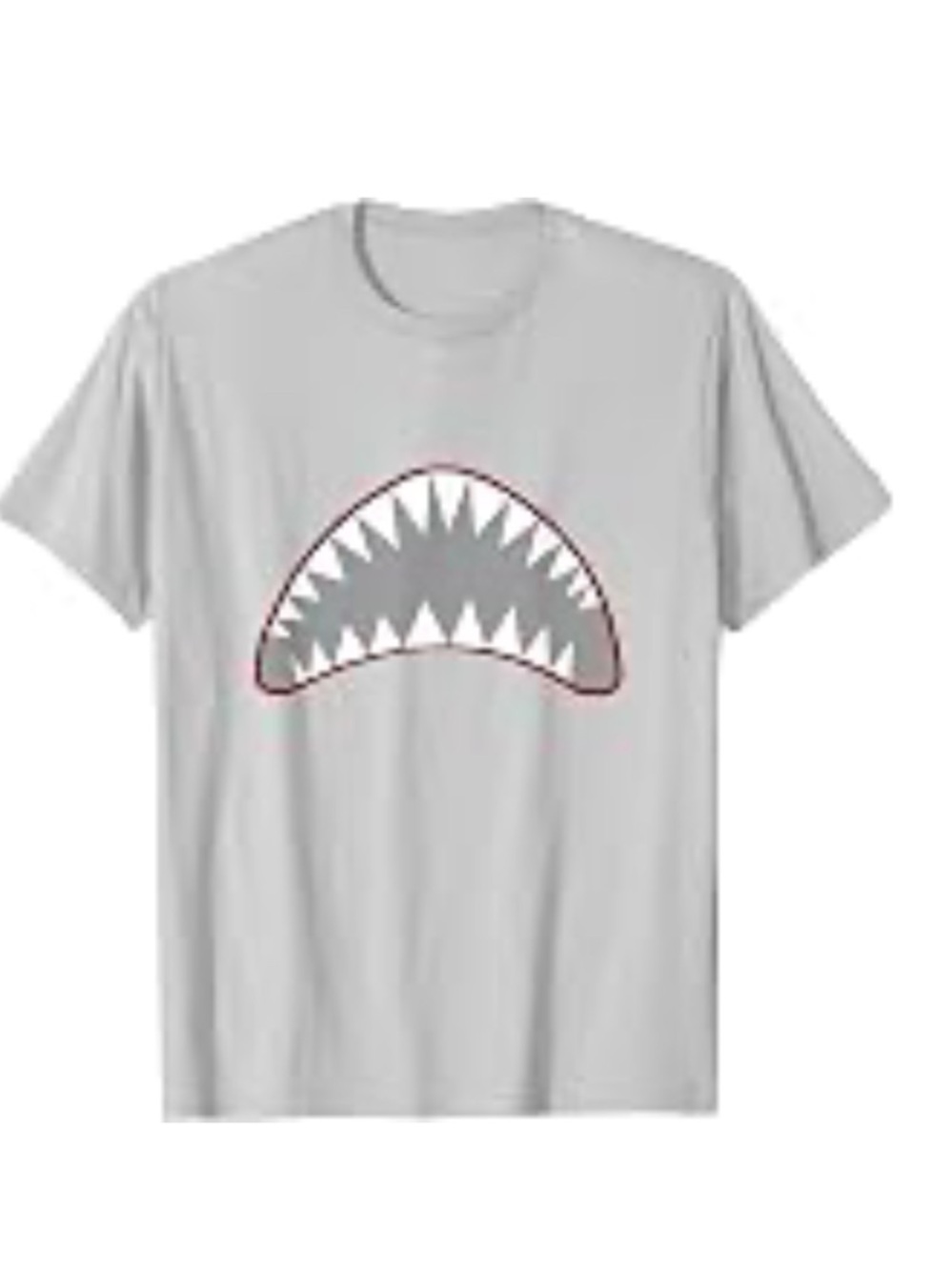 Adult M Shark Graphic Tee - Light Gray
